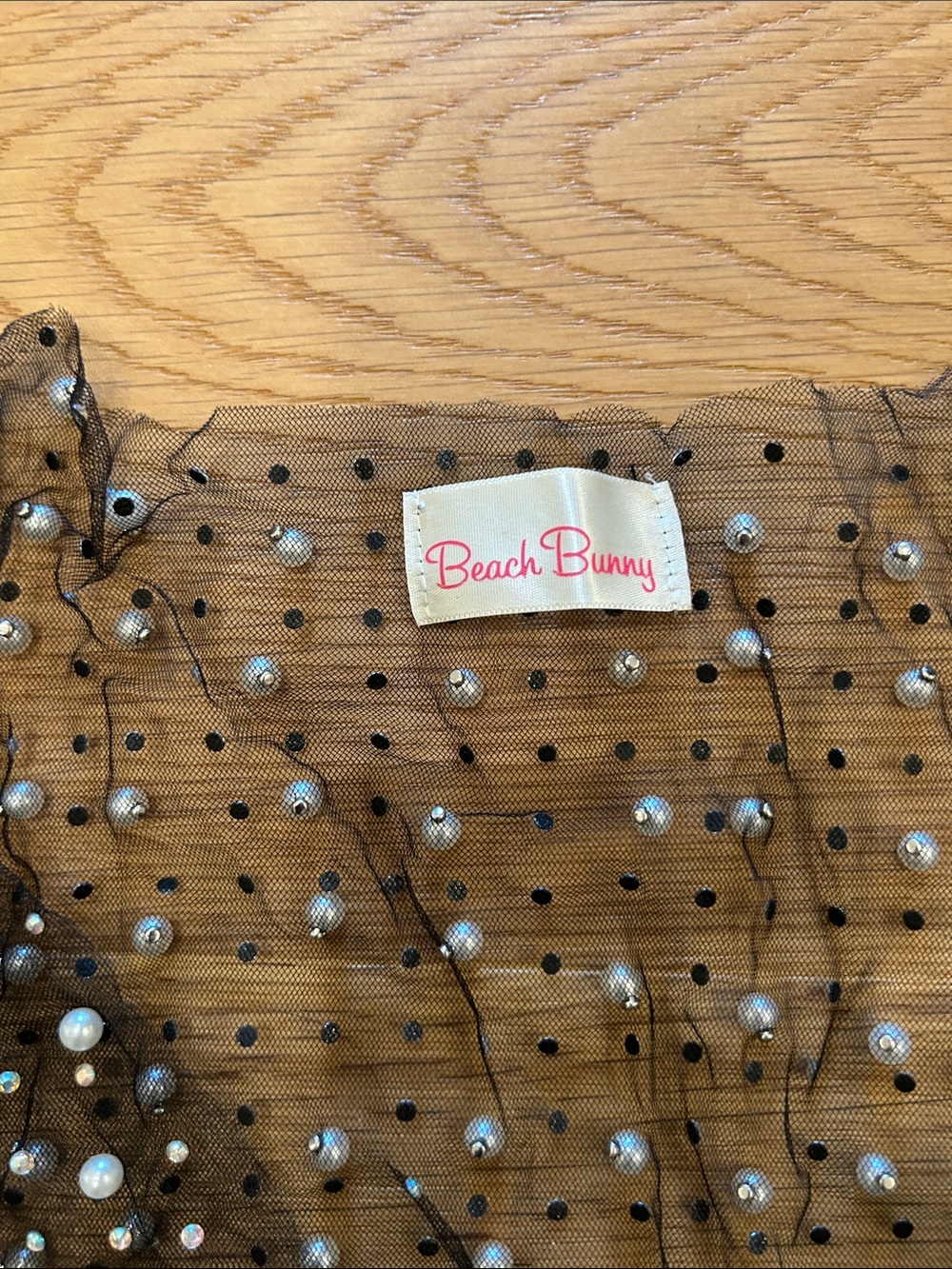Beach Bunny Black Sheer Embellished Swim Coverup - Picture 4 of 4